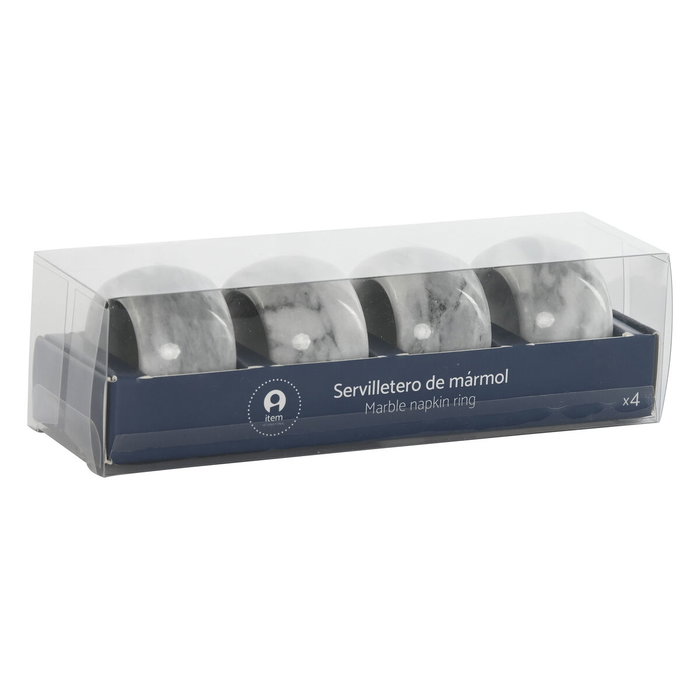 Home ESPRIT Porte-serviettes Blanc Marbre 4 Pièces