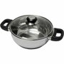 Baumalu Faitout 24 cm en inox avec couvercle verre et poignée bakélite Gris