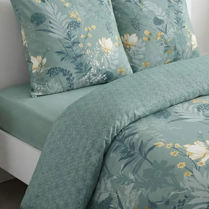 Today Parure de lit motif floral bleu 240 x 220 cm