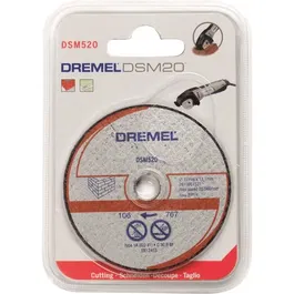 Dremel DSM520 - Lot de 2 disques à tronçonner abrasifs renforcés de 77 mm pour scie compacte, découpe maçonnerie et pierre