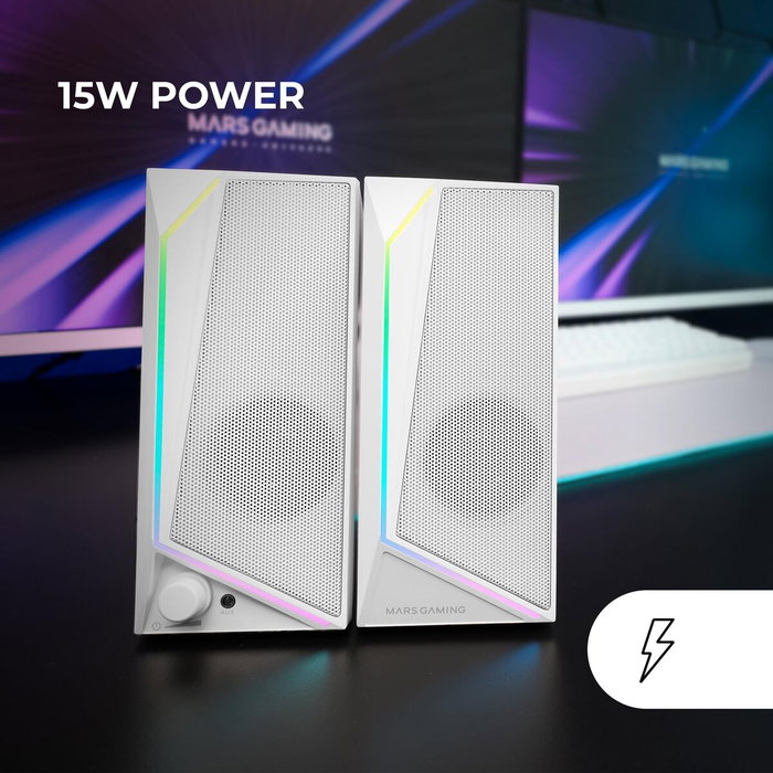 Haut-parleurs de PC Mars Gaming MS72W Blanc 15 W 4 W