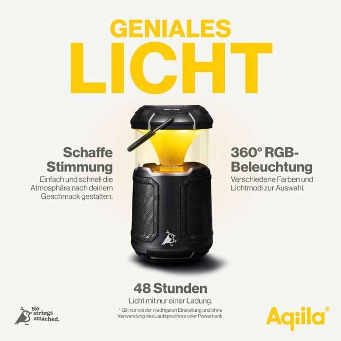 Aqiila Soundbird B10 Haut-parleur Bluetooth, Lampe RGB et Powerbank