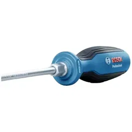 Bosch Professional - Tournevis plat 4,5x100 mm - Tige métallique traversante, embout de frappe, manche Softgrip ergonomique