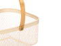 KINVARA Cesta rectangulaire beige avec poignée en bambou
