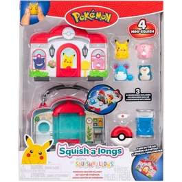 Jazwares Coffret de jeu Pokémon Squishmallows Squish-a-longs - Centre Pokémon