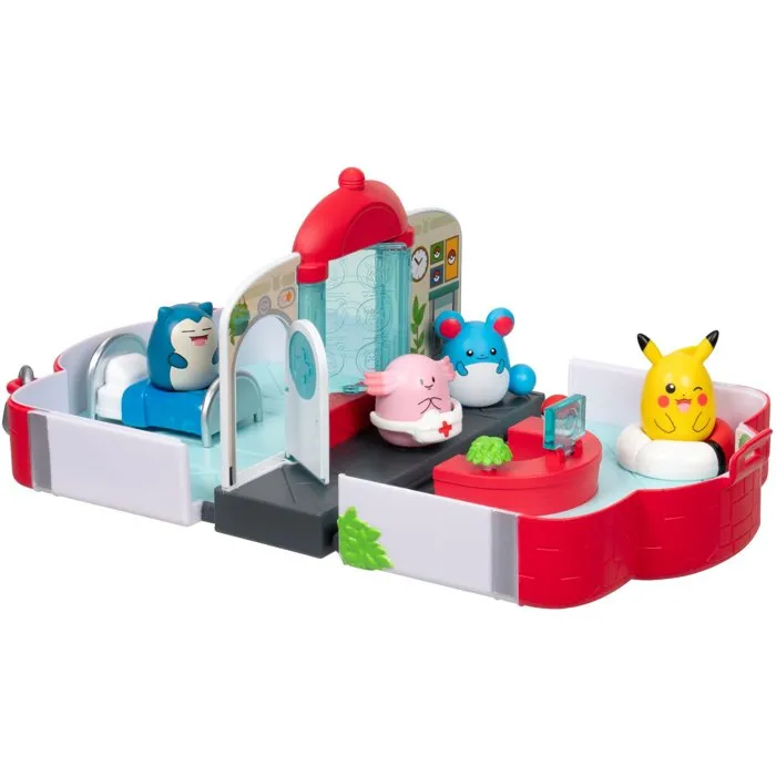 Jazwares Coffret de jeu Pokémon Squishmallows Squish-a-longs - Centre Pokémon