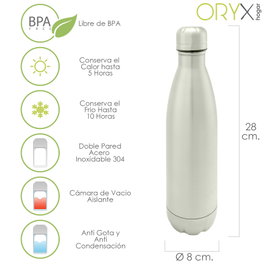 ORYX Bouteille Thermique Acier Inoxidable 500 ml Antigoutte