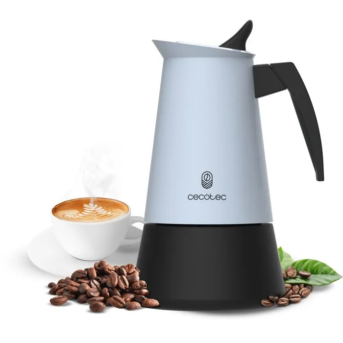 Cecotec Piccolina 600 Blue cafetière italienne, 300 ml, 6 tasses, compatible induction