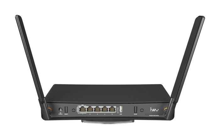 MikroTik C53UiG+5HPaxD2HPaxD (hAP ax³) Routeur WiFi 6 (802.11ax) Triple Bande, CPU Quad-Core IPQ-6010 1.8 GHz, 4x GbE + 1x 2.5 GbE, USB 3.0, 1200 Mbit/s, Antennes Externes, WPA3