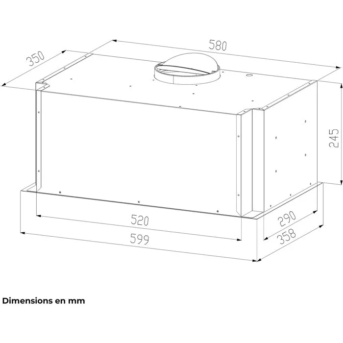 Continental Edison CEHI60 Hotte intégrée L60 cm