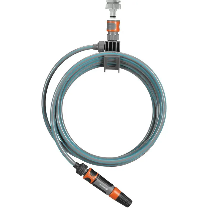 Gardena Tuyau spiral flexible avec support intégré, raccords et lance de nettoyage Gardena Tuyau spiral flexible avec support intégré, raccords et lance de nettoyage