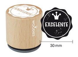 Woodies Sceau en bois et caoutchouc 33x30mm