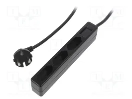 LOGILINK LPS229B Bloc d'alimentation noir avec 3 prises