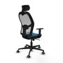 Piqueras y Crespo Chaise de Bureau avec Appui-tête Jorquera 1D036G2 Gris Vert pétrole
