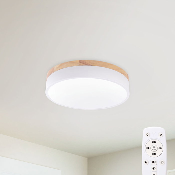 Plafonnier LED 24W 2493Lm avec Télécommande (CCT) Plafonnier LED 24W 2493Lm avec Télécommande (CCT)