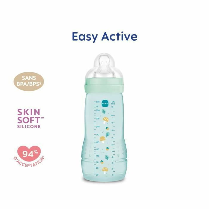 Mam Biberon Easy Active 330 ml Ice Tétine Débit X