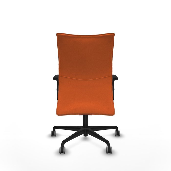 Piqueras Y Crespo Chaise de bureau Albacete orange avec mécanisme synchrone et accoudoirs 2D