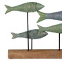 BigBuy Home Figurine Décorative Poissons Vert Naturel 56 x 7 x 31 cm