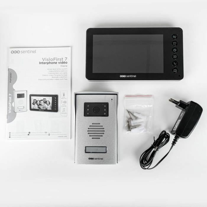 SCS Sentinel VisioFirst 7 - Interphone vidéo filaire avec écran 7 pouces, portée 100 m, 5 mélodies, vision nocturne, garantie 3 ans