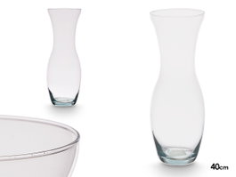 GIFTDECOR Vase en Verre Transparent à Col Ouvert 41cm