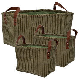 Home Deco Factory Lot de 3 Paniers de Rangement Verts Cocooning