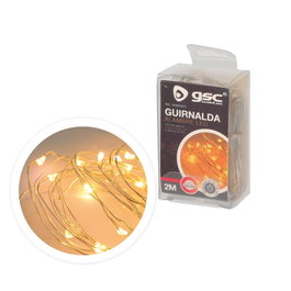 GSC Evolution Guirlande en fil de fer LED 2m Lumière blanc chaud