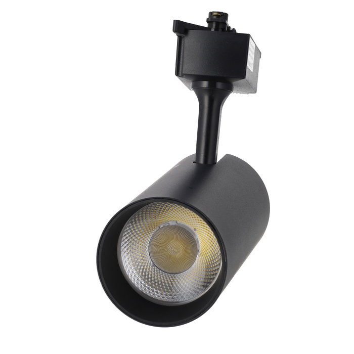 Projecteur sur rail LED monophasé 30 W COB CCT Noir