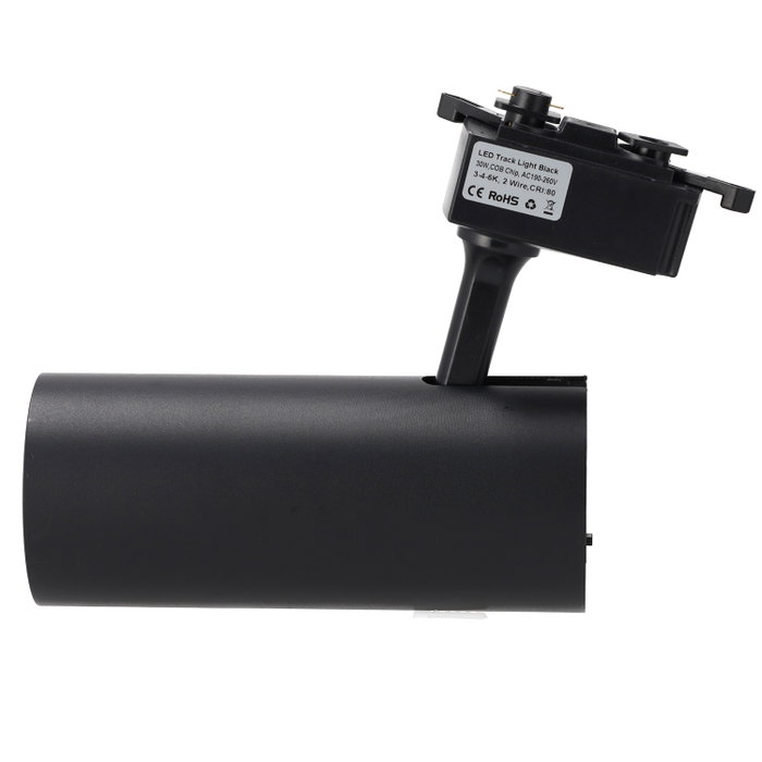 Projecteur sur rail LED monophasé 30 W COB CCT Noir
