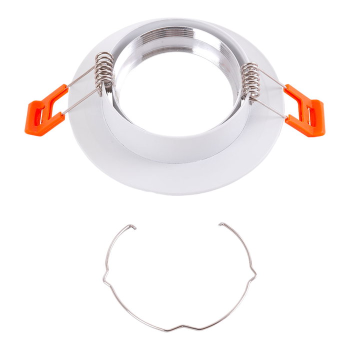 Pack 8 Bague Projecteur Downlight Inclinable Rond Aluminium Blanc 93mm Pack 8 Bague Projecteur Downlight Inclinable Rond Aluminium Blanc 93mm