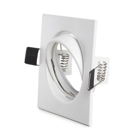 Bague Projecteur Downlight Inclinable Carré Blanc 83/83mm