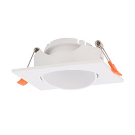 Bague Projecteur Downlight Inclinable Carré Blanc 83/83mm