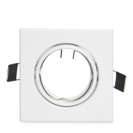 Bague Projecteur Downlight Inclinable Carré Blanc 83/83mm