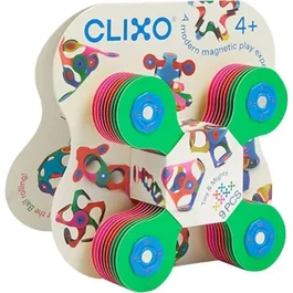 Clixo Tiny & Mighty - Jeu de construction magnétique flexible et durable - 9 pièces - À partir de 4 ans - Idéal pour la créativité et le jeu en groupe