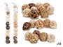 Giftdecor Sac de 10 boules naturelles en fibres mélangées assorties 6x65x6 cm (Set de 24)