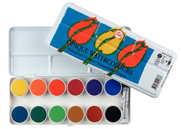 Talens Set d'Aquarelle Scolaire Opaque 12 Godets
