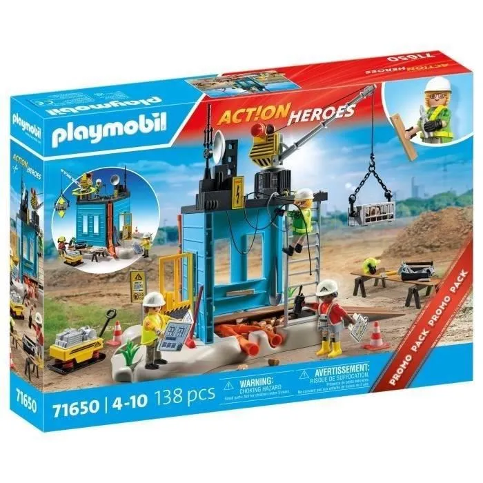 PLAYMOBIL 71650 - My Life La Construction - Set Ouvriers et Chantier avec 138 Pièces - Promo Pack - Dès 4 ans PLAYMOBIL 71650 - My Life La Construction - Set Ouvriers et Chantier avec 138 Pièces - Promo Pack - Dès 4 ans