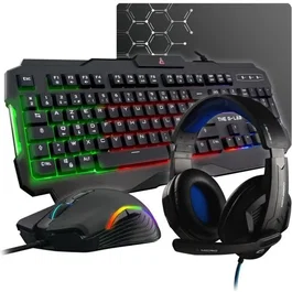 The G-Lab Combo Argon E - Pack Gamer 4 en 1 avec Souris Filaire, Clavier Filaire, Casque Filaire et Tapis de Souris - Équipement Complet pour Fortnite, Minecraft