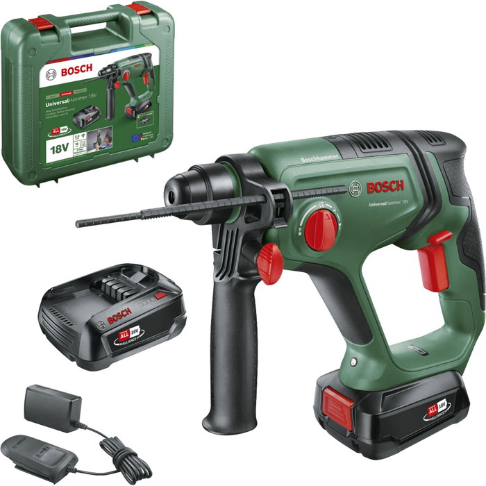 Bosch UniversalHammer 18V - Perforateur sans fil avec 2 x 2,5 Ah et chargeur Bosch UniversalHammer 18V - Perforateur sans fil avec 2 x 2,5 Ah et chargeur