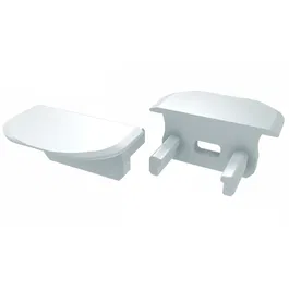 Bouchon de Fin de Profil Type B Finition Ronde - Plastique Blanc avec Trou