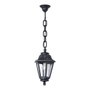Fumagalli Lampadaire de plafond suspendu Sichem/Anna noir avec verre transparent E27 IP55 diamètre 220 x 800 mm