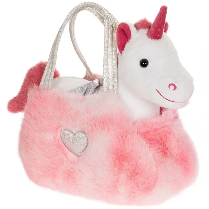 Gipsy Toys Peluche Licorne Girly Bag Fashionista Rose/Blanc - Sac à main en peluche 18 cm Gipsy Toys Peluche Licorne Girly Bag Fashionista Rose/Blanc - Sac à main en peluche 18 cm