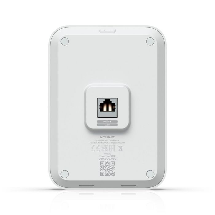 Ubiquiti Point d'accès WiFi 7 mural 115 m² 4 flux - Switch 2.5 GbE PoE 13W intégré - Pour environnements d'accueil