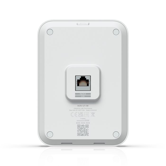 Ubiquiti Point d'accès WiFi 7 mural 115 m² 4 flux - Switch 2.5 GbE PoE 13W intégré - Pour environnements d'accueil