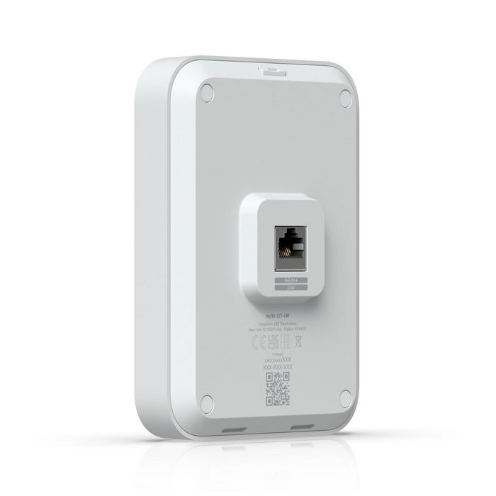 Ubiquiti Point d'accès WiFi 7 mural 115 m² 4 flux - Switch 2.5 GbE PoE 13W intégré - Pour environnements d'accueil