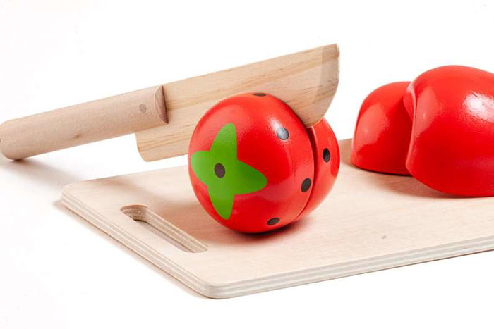 Molto Plateau à fruits en bois avec 9 pièces - Jeu d'imitation en bois pour enfants dès 1 an