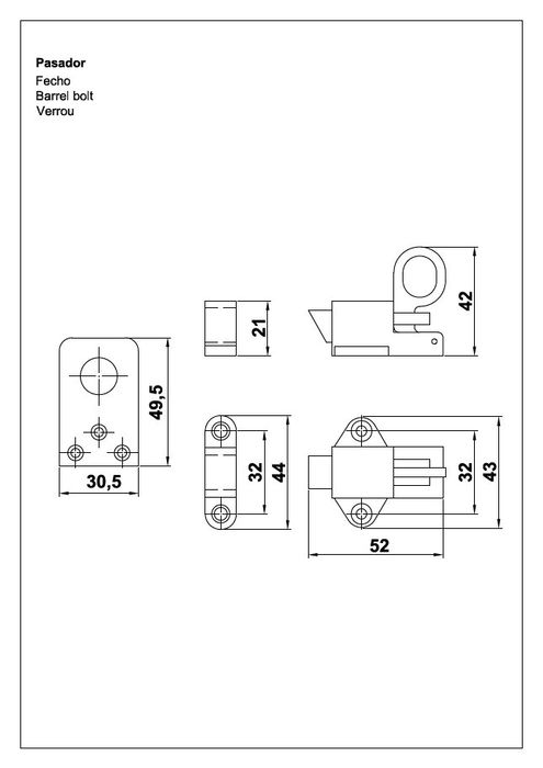 AMIG Pasador Ventanal 950 Nickel Brossé