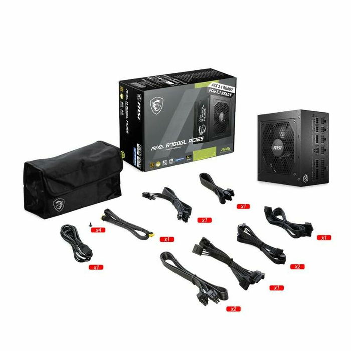 Bloc d’Alimentation MSI 306-7ZP8E11-CE0 750 W 80 Plus Gold ATX