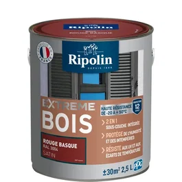 Ripolin Peinture Extreme bois Rouge Basque RAL 3004 satin - 2,5 L