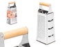 Kinvara Râpe Acier 4 Faces avec Manche Bambou 10.6 x 25 x 8 cm (Set de 12)