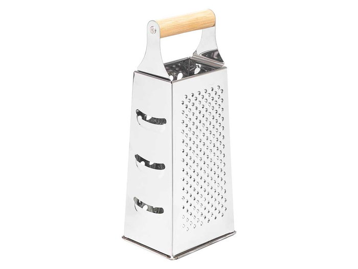 Kinvara Râpe Acier 4 Faces avec Manche Bambou 10.6 x 25 x 8 cm (Set de 12)